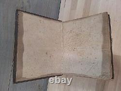 C1830 SAINTE BIBLE antique PRÉ-GUERRE DE SECESSION stéréotypée par E. WHITE cuir ANCIEN