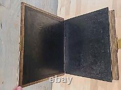 C1860 SAINTE BIBLE gaufrée BELLE cuir ÉPOQUE DE LA GUERRE DE SECESSION famille ILLUSTRÉE