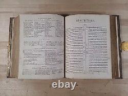 C1860 SAINTE BIBLE gaufrée BELLE cuir ÉPOQUE DE LA GUERRE DE SECESSION famille ILLUSTRÉE