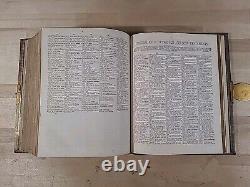 C1860 SAINTE BIBLE gaufrée BELLE cuir ÉPOQUE DE LA GUERRE DE SECESSION famille ILLUSTRÉE