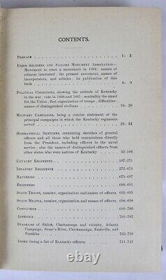 Capitaine Thomas Speed RÉGIMENTS DE L'UNION DU KENTUCKY 1897 1ère ÉD guerre civile TRÈS RARE