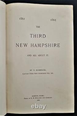 Cartes historiques de la guerre civile antiques de 1893, généalogie du troisième régiment d'infanterie du New Hampshire