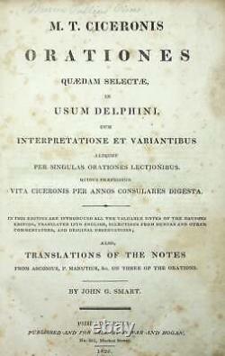 Cicero ORATIONES QUAEDAM SELECTAE Copie de la Famille Snyder avec des Notes de l'Époque de la Guerre Civile