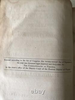 Code de Virginie de 1849 Partie II Livre Juridique d'État en Cuir Antique Droit Avant la Guerre Civile