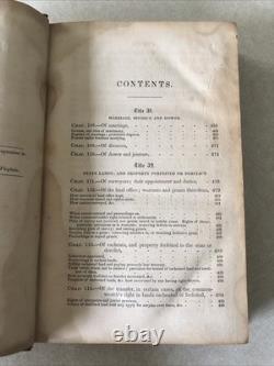 Code de Virginie de 1849 Partie II Livre Juridique d'État en Cuir Antique Droit Avant la Guerre Civile