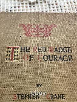 Copie antique du Badge Rouge de Courage de Steven Crane Guerre Civile 1904 Portrait Rare