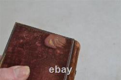 Couvertures en velours ancien de la Bible, fermoir en argent, 5x3.25, pré-guerre civile 1852, original