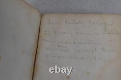 Couvertures en velours ancien de la Bible, fermoir en argent, 5x3.25, pré-guerre civile 1852, original