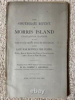 DÉFENSE CONFÉDÉRÉE DE MORRIS ISLAND 1884 RARE, CARTE, Guerre Civile, Maj. Gilchrist