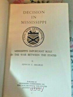 Décision au Mississippi par Edwin Bearss, relié 1962, Guerre Civile Entre États