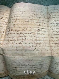 Document antique de 1648 sur vélin signé par Thomas Myddleton concernant la guerre civile anglaise