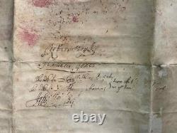 Document antique de 1648 sur vélin signé par Thomas Myddleton concernant la guerre civile anglaise
