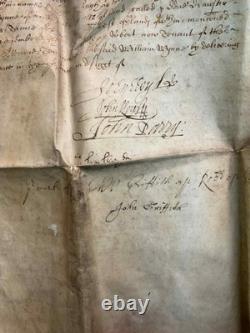 Document antique en vélin de 1646 signé par Thomas Myddleton sur la guerre civile anglaise