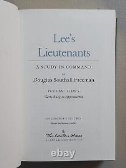 Easton Press LEE'S LIEUTENANTS Une étude du commandement Douglas Southall Freeman Set