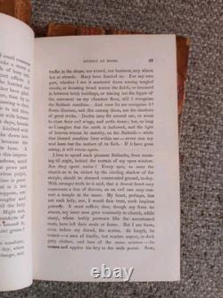 Ensemble de 3 romans en cuir de l'époque de la guerre civile antique de 1864 de Nathaniel Hawthorne, tranches dorées