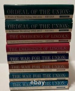 Épreuve de l'Union Allan Nevins Guerre Civile 8 Volume Set HC Lincoln Scribner