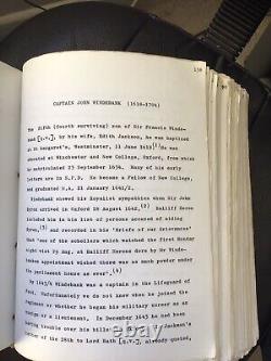 Étrangers à Oxford manuscrit original 1967 Guerre Civile anglaise. Young & Toynbee