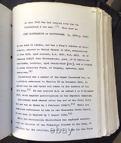 Étrangers à Oxford manuscrit original 1967 Guerre Civile anglaise. Young & Toynbee