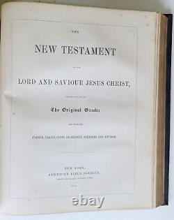 FOLIO de l'ère de la GUERRE CIVILE, BIBLE de 1861, en ANGLAIS ancienne