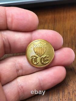 Génie Topographique de la Guerre Civile Ancien Anglais TE avec Bouton de Blason de Bouclier