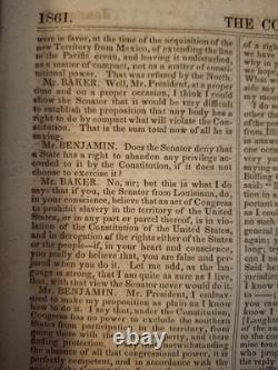Globe Congrès Original 1860-1861 Volumes 1-2 Sécessions des États et Guerre Civile