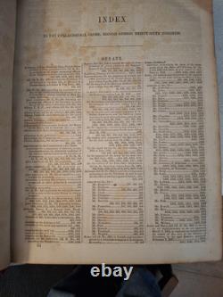 Globe Congressional Original 1860-1861 Volumes 1-2 Sécessions d'États et Guerre Civile