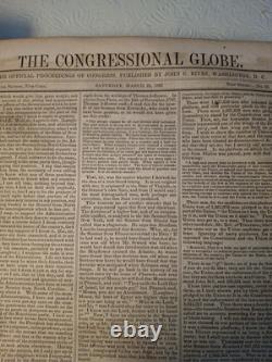 Globe Congressional Original 1860-1861 Volumes 1-2 Sécessions d'États et Guerre Civile