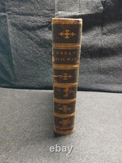 Grand Guerre Civile Vol I & III Ensemble de Livres Historiques Illustrés en Cuir Antique par Tomes 1860