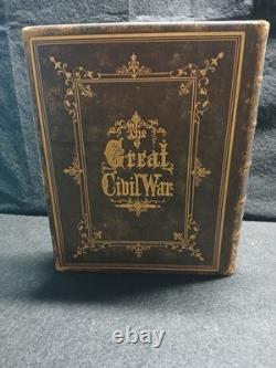 Grand Guerre Civile Vol I & III Ensemble de Livres Historiques Illustrés en Cuir Antique par Tomes 1860
