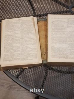 Grande Bible familiale antique de 1861 avec notes et instructions de l'époque de la guerre civile