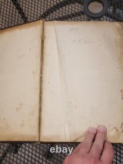 Grande Bible familiale antique de 1861 avec notes et instructions de l'époque de la guerre civile