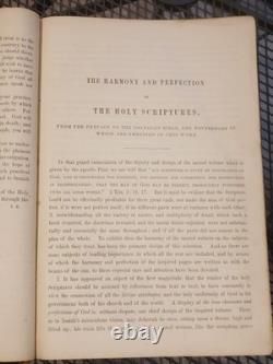 Grande Bible familiale antique de 1861 avec notes et instructions de l'époque de la guerre civile