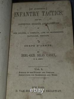 Guerre Civile 1862 Tactiques d'Infanterie de Casey Vol I & II Manuels de l'Armée des États-Unis