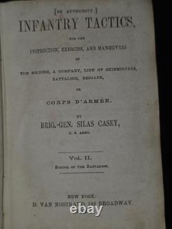 Guerre Civile 1862 Tactiques d'Infanterie de Casey Vol I & II Manuels de l'Armée des États-Unis
