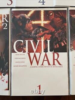 Guerre Civile 1-7 Complet avec Beaucoup de Suppléments 2006 NM Millar, McNiven, Marvel