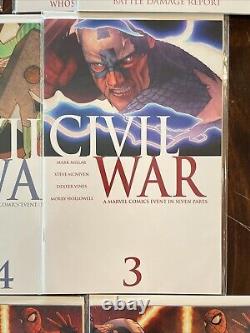 Guerre Civile 1-7 Complet avec Beaucoup de Suppléments 2006 NM Millar, McNiven, Marvel
