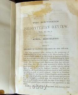 Guerre Civile SOUTHERN PRESBYTERIAN REVIEW 5 Volumes. Relié Ensemble 1858-1861