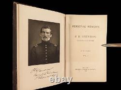 Guerre civile de 1888 1ère édition Mémoires du général Sheridan Armée de l'Union Amérindiens RARE