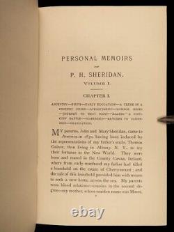 Guerre civile de 1888 1ère édition Mémoires du général Sheridan Armée de l'Union Amérindiens RARE