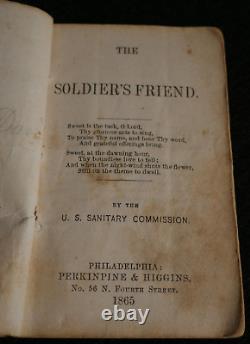 Guerre civile de l'armée américaine Le compagnon du soldat Commission sanitaire 1865 Livre de poche, 1ère