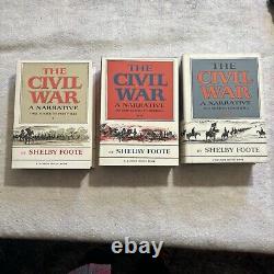 Guerre civile : un récit de Shelby Foote en 3 volumes. Coffret de livres de chef-d'œuvre avec couverture rigide.