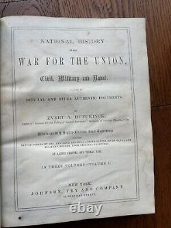 Guerre de l'Union de 1861 par Evert Duyckinck, ensemble de 3 volumes, 1ère édition