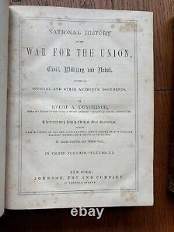 Guerre de l'Union de 1861 par Evert Duyckinck, ensemble de 3 volumes, 1ère édition