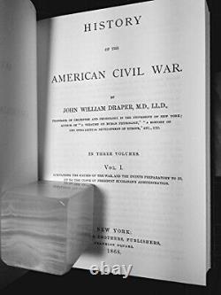 HISTOIRE DE LA GUERRE CIVILE AMÉRICAINE, 1867-1870, John William Draper - 3 tomes. NOUVEAU