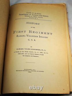HISTOIRE DU PREMIER RÉGIMENT D'INFANTERIE DE L'ALABAMA 1904 Confédérés de la Guerre Civile CSA
