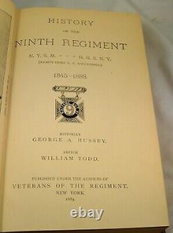 Histoire Du Neuvième Regiment New York 1889 Guerre Civile Signé