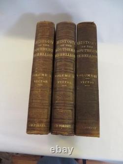 Histoire de la guerre civile 1ère édition 1861 Histoire de la rébellion du Sud 3 volumes