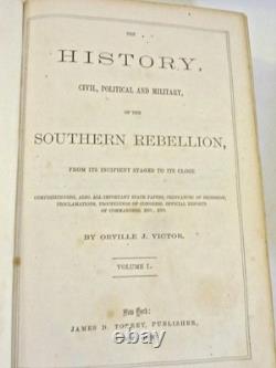Histoire de la guerre civile 1ère édition 1861 Histoire de la rébellion du Sud 3 volumes