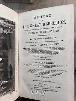 Histoire de la guerre civile de la grande rébellion Vol. 1 & 3 1863 Thomas P. Kettell