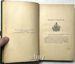 Histoire de la guerre civile du Vermont de 1886 Soldats Marins Benedict 2 Volumes Illustrés Rare